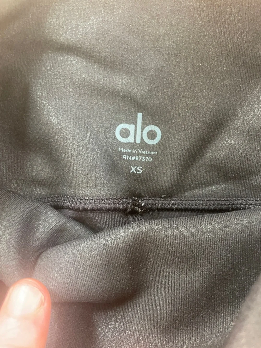 Alo Black Moto-Style Mesh Panel Leggings XS